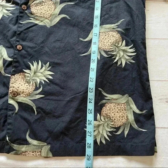 28 Palms Standard Pineapple Hawaiian Black Shirt Collard Mens XXL Aloha Vacation - Picture 7 of 9